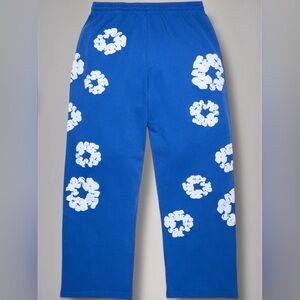Denim Tears Cotton Wreath Sweatpants Royal Blue Size L Made in Portugal NWT